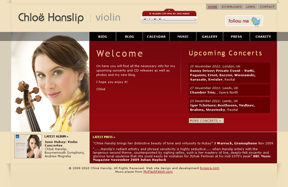 Chloe Hanslip homepage